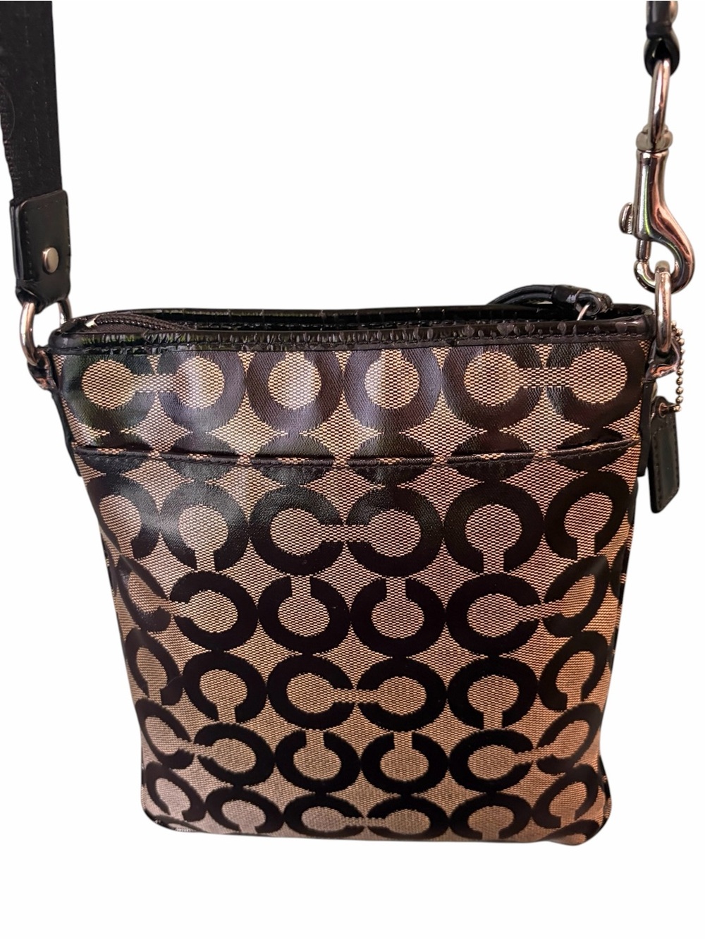 Coach Signature Op Art Coated Canvas Swingpack Crossbody - Picture 8 of 9